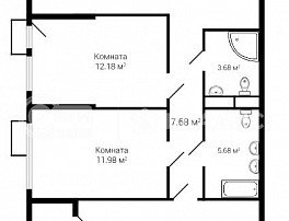 3-комнатная квартира, 86.55 м2