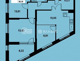 4-комнатная квартира, 76.06 м2