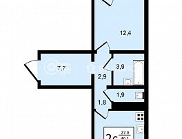 2-комнатная квартира, 47.9 м2