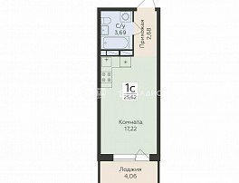 1-комнатная квартира, 25.62 м2