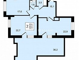2-комнатная квартира, 94.3 м2