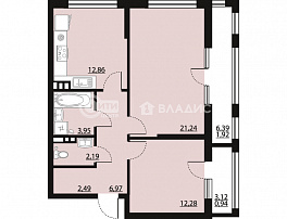 2-комнатная квартира, 64.84 м2