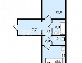 2-комнатная квартира, 49.2 м2