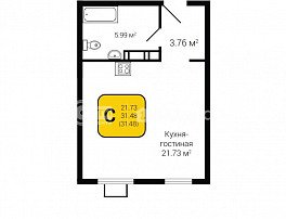 1-комнатная квартира, 31.9 м2