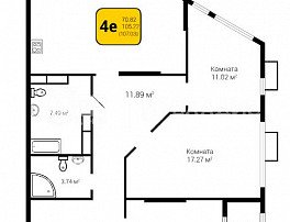 4-комнатная квартира, 107.03 м2