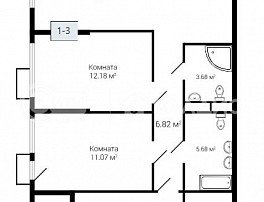 3-комнатная квартира, 86.04 м2