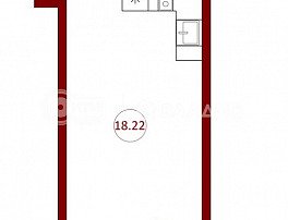 1-комнатная квартира, 22.23 м2