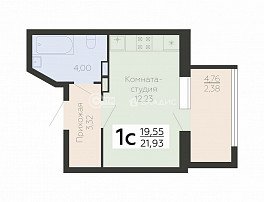 1-комнатная квартира, 21.93 м2