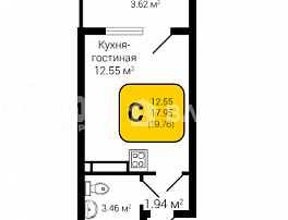 1-комнатная квартира, 19.76 м2