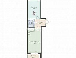 2-комнатная квартира, 45.85 м2