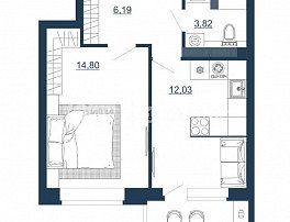 1-комнатная квартира, 38.18 м2