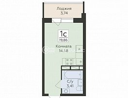 1-комнатная квартира, 19.86 м2