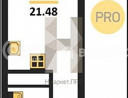 1-комнатная квартира, 21.48 м2