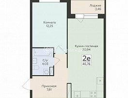 2-комнатная квартира, 46.76 м2
