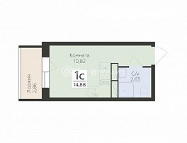 1-комнатная квартира, 14.88 м2