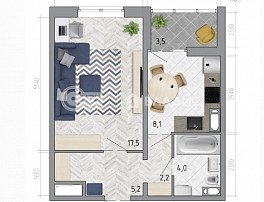 1-комнатная квартира, 38.8 м2