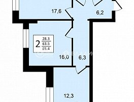 2-комнатная квартира, 65.4 м2