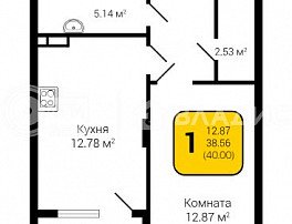 1-комнатная квартира, 40 м2