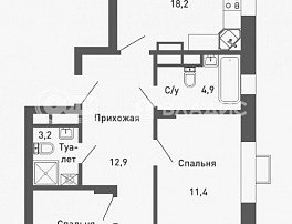 3-комнатная квартира, 82.4 м2