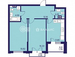 2-комнатная квартира, 65.01 м2