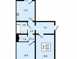 2-комнатная квартира, 65 м2