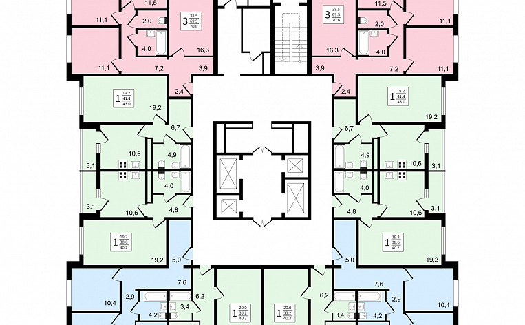 1-Комнатная квартира 40.30м², эт. 20, фото 30