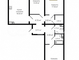 3-комнатная квартира, 94.7 м2