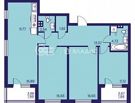 1-комнатная квартира, 58.75 м2