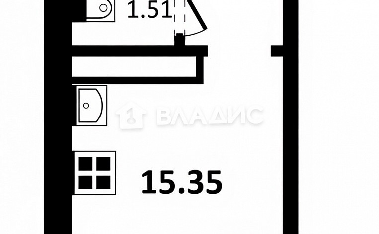 Студия 14.20м², эт. 9, фото 6