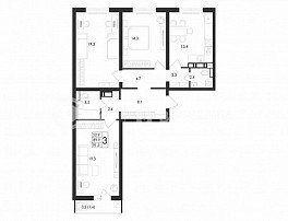 3-комнатная квартира, 91.5 м2