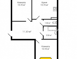 2-комнатная квартира, 56.7 м2