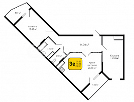 2-комнатная квартира, 74.3 м2