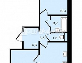 2-комнатная квартира, 57 м2