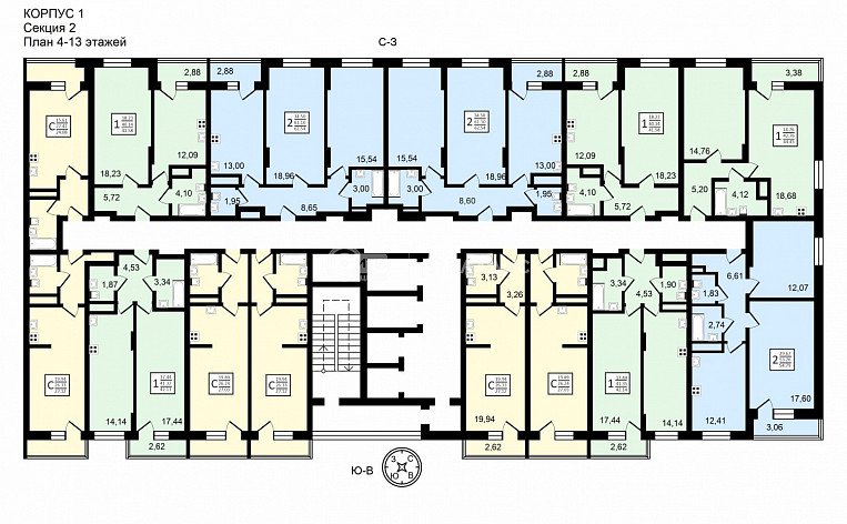 2-комнатная квартира, 54.79 м2, эт. 22, id: 758759, фото 16