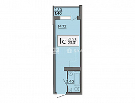 1-комнатная квартира, 23.31 м2
