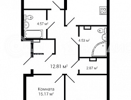 3-комнатная квартира, 96.85 м2