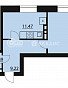 1-комнатная квартира, 41.52 м2, эт. 6, id: 708693, фото 1