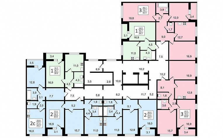 2-Комнатная квартира 58.00м², эт. 7, фото 28