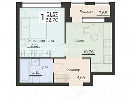 1-комнатная квартира, 32.7 м2