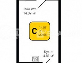 1-комнатная квартира, 29.55 м2