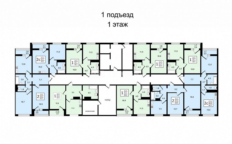 3-комнатная квартира, 83.2 м2, эт. 15, id: 1056776, фото 29