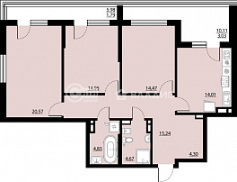 3-комнатная квартира, 97.87 м2