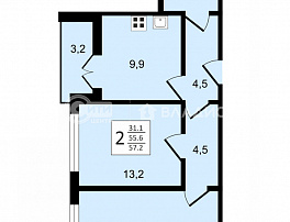 1-комнатная квартира, 35.9 м2