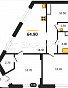 2-Комнатная квартира 64.90м², эт. 6, фото 1