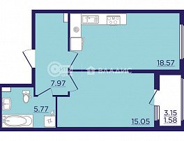 2-комнатная квартира, 64.26 м2