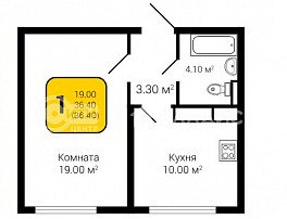 1-комнатная квартира, 36.4 м2