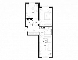 2-комнатная квартира, 66 м2