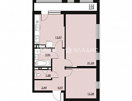 2-комнатная квартира, 63.72 м2