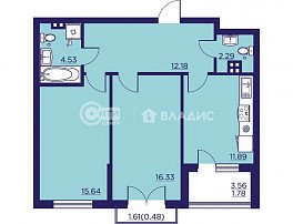 2-комнатная квартира, 65.01 м2