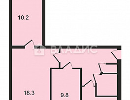 3-Комнатная квартира 56.90м²